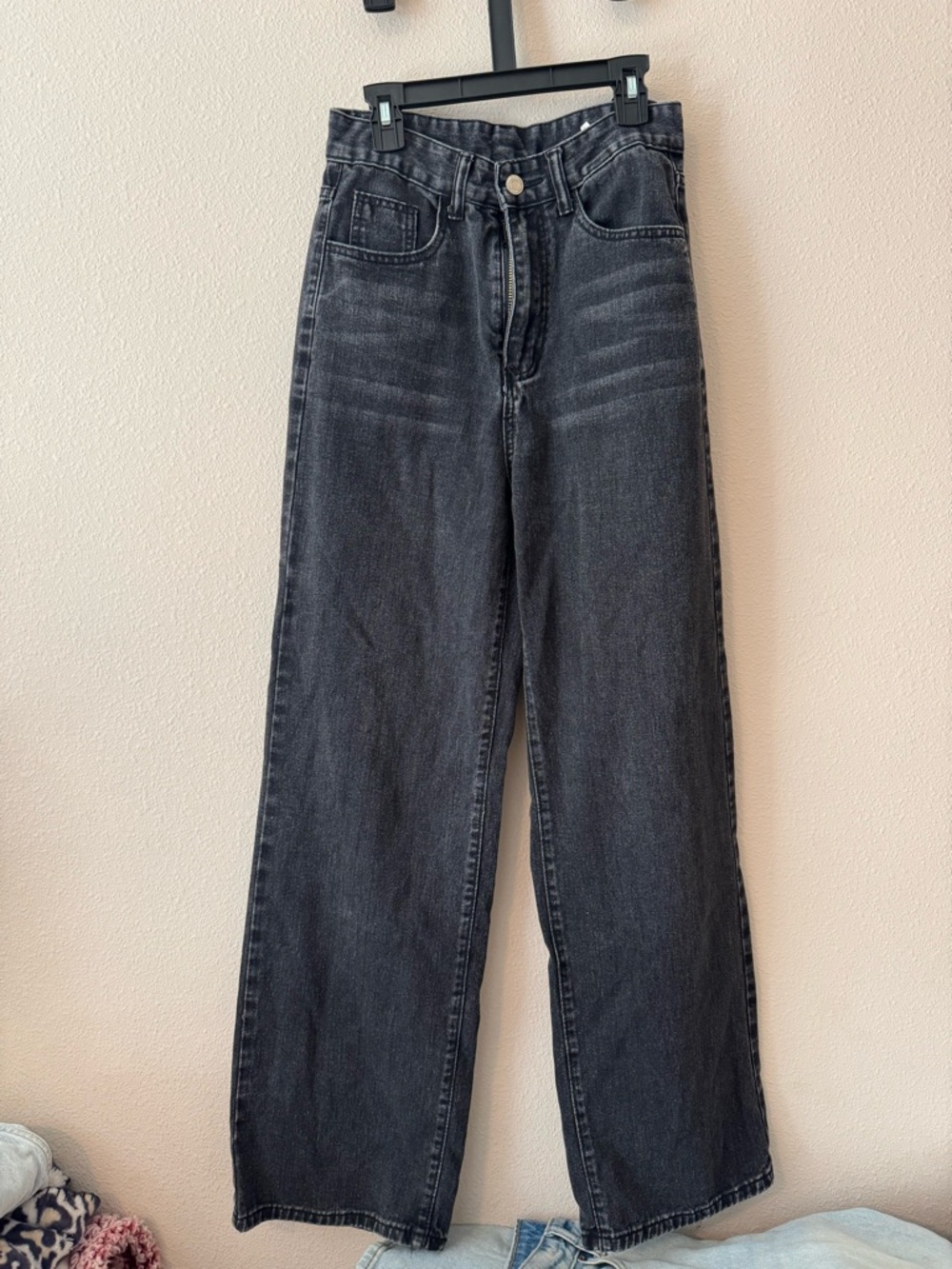 SHEIN Black Wide Leg High Waist Jeans